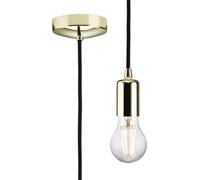 Knightsbridge 8270LPB 1.8m E27 Contemporary Pendant Set - Polished Brass