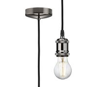 Knightsbridge 1.8m E27 Vintage Pendant Set - Black Nickel 8271L