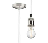Knightsbridge 1.8m E27 Vintage Pendant Set, Brushed Chrome - 8271LBC