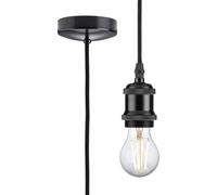 Knightsbridge 1.8m E27 Vintage Pendant Set, Matt Black - 8271LMB