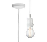 Knightsbridge 1.8m E27 Vintage Pendant Set, Matt White - 8271LMW