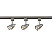 Knightsbridge TRKIT4BC 1 Metre 230V GU10 Track Spotlight Kit - Brushed Chrome