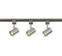 Knightsbridge 1 Metre Cylindrical Tracklight Kit in Brushed Chrome, Cylinder