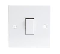 KnightsBridge 10A White 1G 2 Way 230V Electric Wall Plate Switch