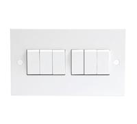 KnightsBridge 10A White 6G 2 Way 230V Electric Wall Plate Switch