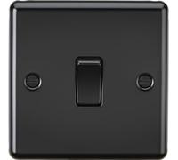 Knightsbridge 10AX 1G 2 Way Plate Switch - Matt Black - CL2MBB