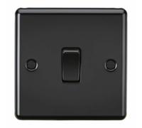 Knightsbridge 10AX 1G 2 Way Plate Switch - Matt Black - CL2MBB