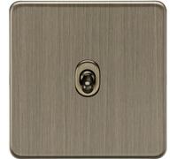 Knightsbridge 10AX 1G 2-way Toggle Switch - Antique Brass