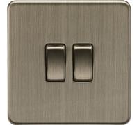 Knightsbridge 10AX 2G 2-Way Switch - Antique Brass