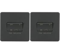 Knightsbridge 10AX 3 Pole Fan Isolator Switch - Anthracite (Pack of 2)