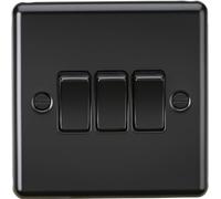 Knightsbridge 10AX 3G 2 Way Plate Switch - Matt Black