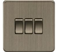 Knightsbridge 10AX 3G 2-Way Switch - Antique Brass