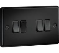 Knightsbridge 10AX 4G 2 Way Plate Switch - Matt Black