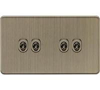 Knightsbridge 10AX 4G 2-way Toggle Switch - Antique Brass