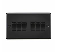 Knightsbridge 10AX 6G 2 Way Plate Switch - Matt Black - CL42MBB