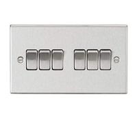 Knightsbridge 10AX 6G 2-Way Plate Switch - Square Edge Brushed Chrome