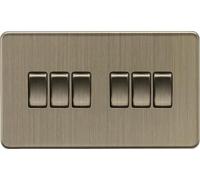 Knightsbridge SF4200AB Screwless 10AX 6G 2-way Switch - Antique Brass