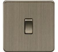 Knightsbridge SF1200AB Screwless 10AX 1G Intermediate Switch - Antique Brass