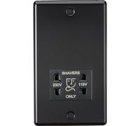 Knightsbridge 115-230V Dual Voltage Shaver Socket - Matt Black
