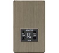 Knightsbridge 115V/230V Dual Voltage Shaver Socket - Antique Brass
