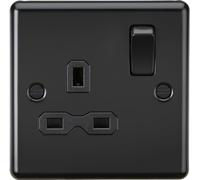 Knightsbridge 13A 1G DP Switched Socket - Matt Black