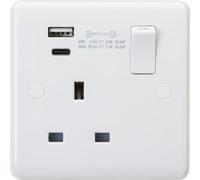 Knightsbridge 13A 1G DP Switched Socket with Dual USB A+C (20V DC 1.1A) Max. 22W