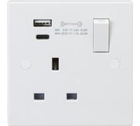 Knightsbridge 13A 1G DP Switched Socket with Dual USB C (20V DC 1.1A) Max. 22W
