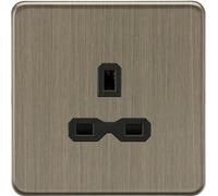 Knightsbridge 13A 1G Unswitched Socket - Antique Brass
