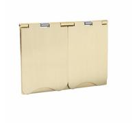 KnightsBridge 13A 2 Gang UK 3 Pin Unswitched Flat Plate Floor Socket - Brushed Brass
