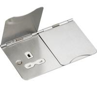 Knightsbridge 13A 2G Unswitched Floor Socket - Brushed Chrome With White Insert, Fpr9Ubcw, 5