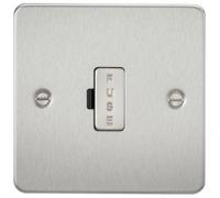 KnightsBridge 13A Fused Spur Unit Flat Plate - Brushed Chrome