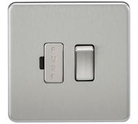 KnightsBridge 13A Screwless Brushed Chrome Switched Fused Spur Connector Unit