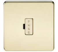KnightsBridge 13A Screwless Polished Brass Fused Spur Connector Unit Wall Plate