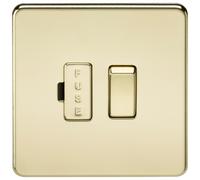 Knightsbridge SF6300PB Screwless 13 A Switched Fused Spur Unit, Polished Brass