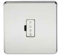 KnightsBridge 13A Screwless Polished Chrome Fused Spur Connector Unit Wall Plate