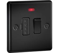 Knightsbridge 13A Switched Fused Spur Unit with Neon - Matt Black