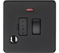 Knightsbridge 13A Switched Fused Spur with Neon and Flex Outlet - Matt Black - SF6300FMBB