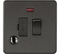 Knightsbridge 13A Switched Fused Spur with Neon and Flex Outlet - Smoked Bronze