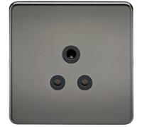 Knightsbridge SF5ABN Screwless 5A Unswitched Socket - Black Nickel + Black Insert