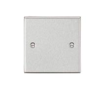 Knightsbridge 1G Blanking Plate - Square Edge Brushed Chrome