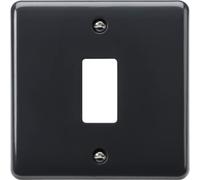 Knightsbridge 1G Grid Faceplate [Part M Compliant] - Black, 86mm x 86mm x 7mm - Compatible with CUG1F - Wall Plate