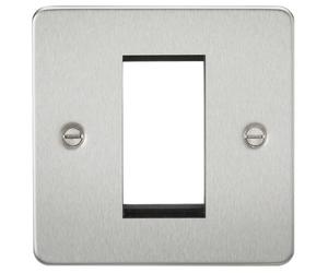 KnightsBridge 1G Modular Flat Plate Faceplate - Brushed Chrome
