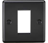 KnightsBridge 1G Modular Raised Round Edge Faceplate - Matt Black