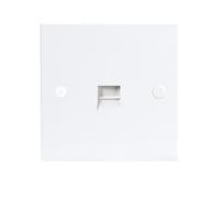 KnightsBridge 1G White Telephone Extension Socket Flush Wall Switch