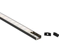 Knightsbridge 1M Aluminium Profile - Surface Mount Flat in Black