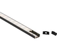Knightsbridge 1MSURBK 1M Aluminium Profile - Surface Mount Flat in Black