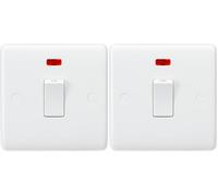 Knightsbridge 20A 1G DP Switch with Neon and Flex Outlet from Base (Pack of 2)