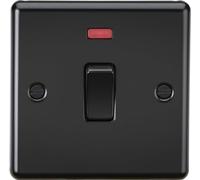 Knightsbridge 20A 1G DP Switch with Neon - Matt Black