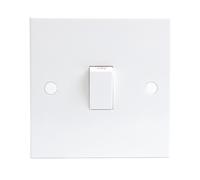 KnightsBridge 20A White 1G Double Pole 230V Electric Wall Plate Switch