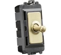 KnightsBridge 20AX 1G 2-way SP Grid Toggle Switch - brushed brass